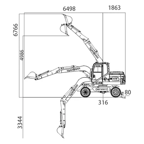 Escavadeira compacta sobre rodas ST609W